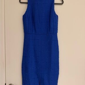 Ann Taylor Vibrant Blue Textured Midi Dress